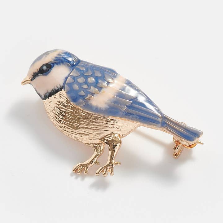 Fable England – alfinete de lapela por atacado – Broche de Chapim Azul em Esmalte0