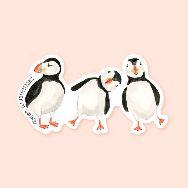 Almeida Illustrations - Wholesale Sticker - Puffins Sticker