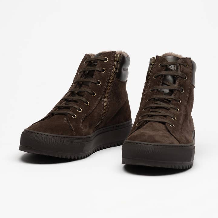 Women Drake Fur Brown High Sneaker for wholesale by Hildebrand Sweden