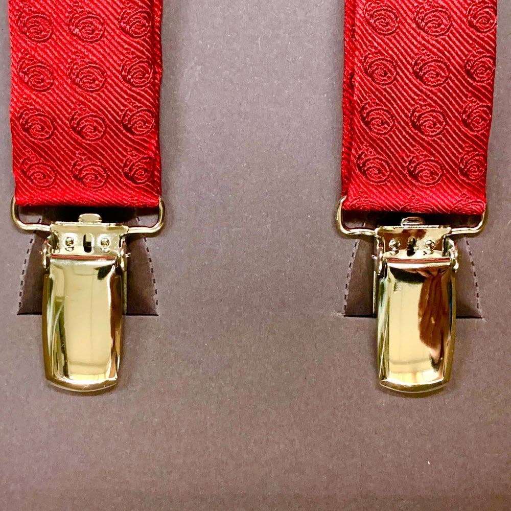 Rosso Smalle bretels van zuivere zijde in rood, gemaakt in Italië - Cod 025 voor groothandel op Faire1