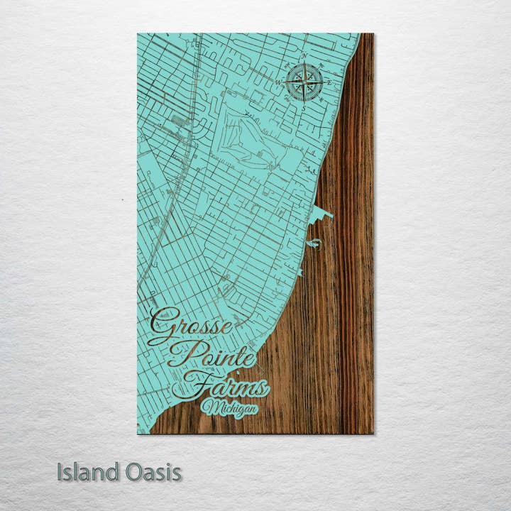 Fire and Pine Wood Maps - Wholesale Map - Michigan: Grosse Pointe Farms Street Map