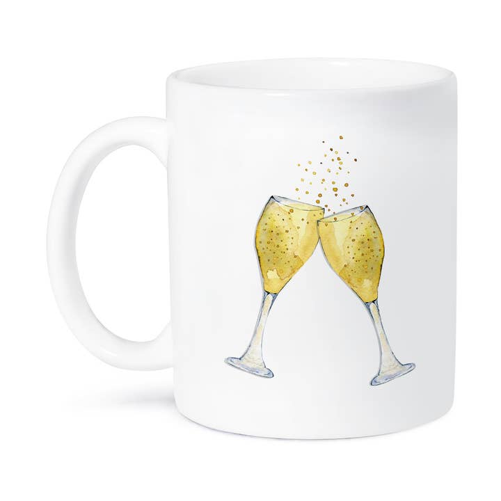 3dRose – wholesale Kaffekoppar – 3dRose, Champagneglas Fyllda Med Champagne Illustration, Mugg8