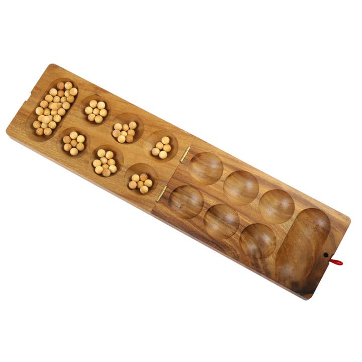 Wooden Mancala Board Game with 70 Balls (Travel Set) 2player for wholesale by SMI Designs Wooden Puzzles