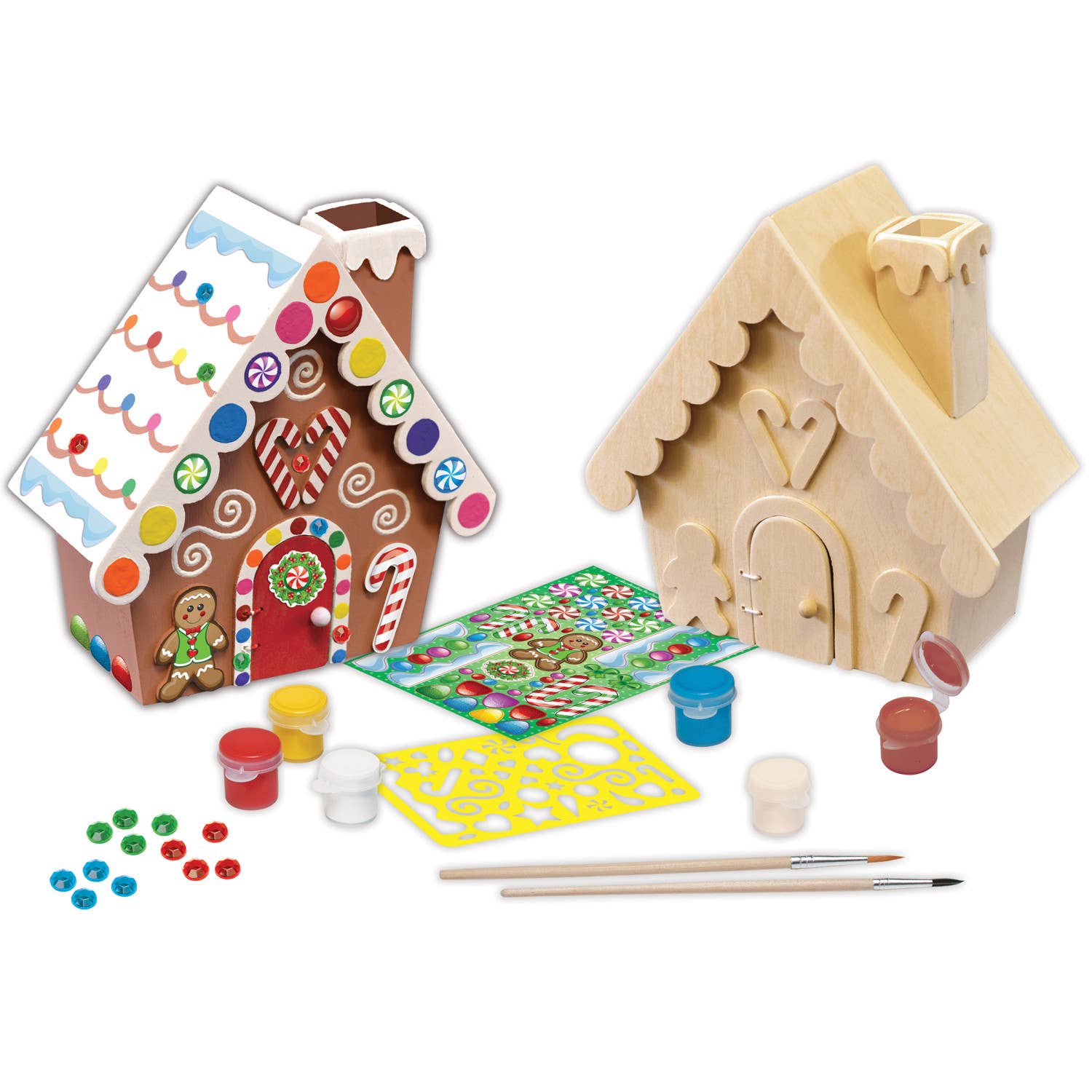 Masterpieces Puzzles - Wholesale DIY Craft Kit - Gingerbread House Wood Paint Set1