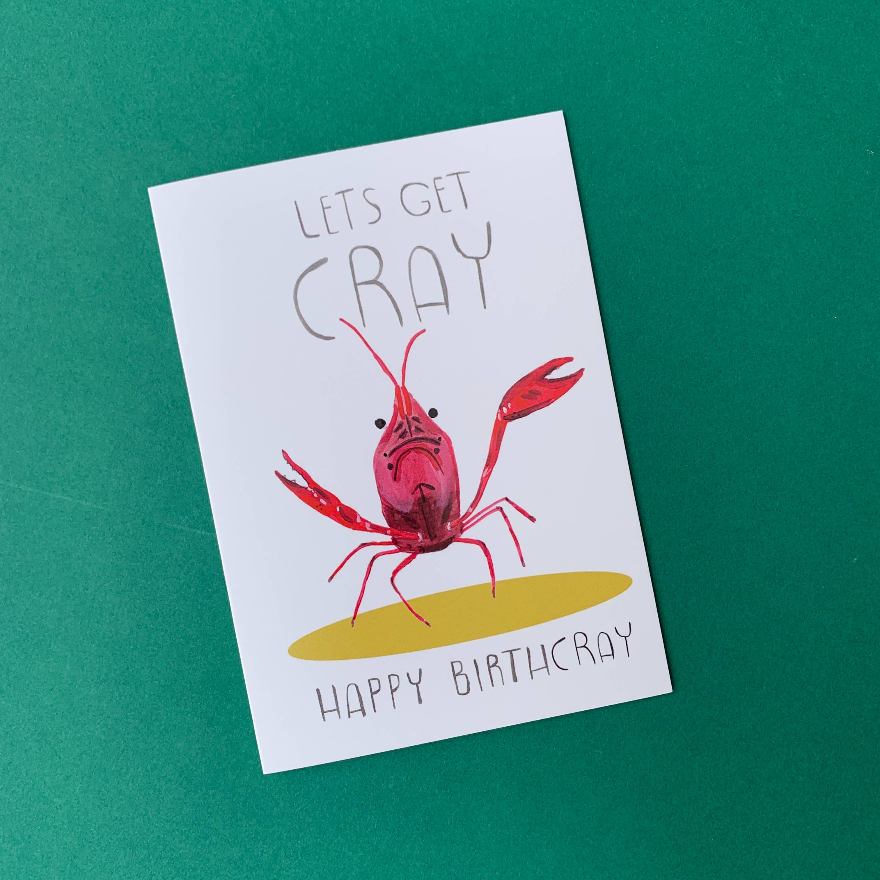 Fernandes Makes - Wholesale Birthday Card - Lets get cray, crayfish Birthday A6 Greeting Card4