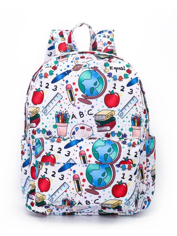 Back To School Globes Apple Pencils Backpack For Kids for wholesale by sassy kids palace