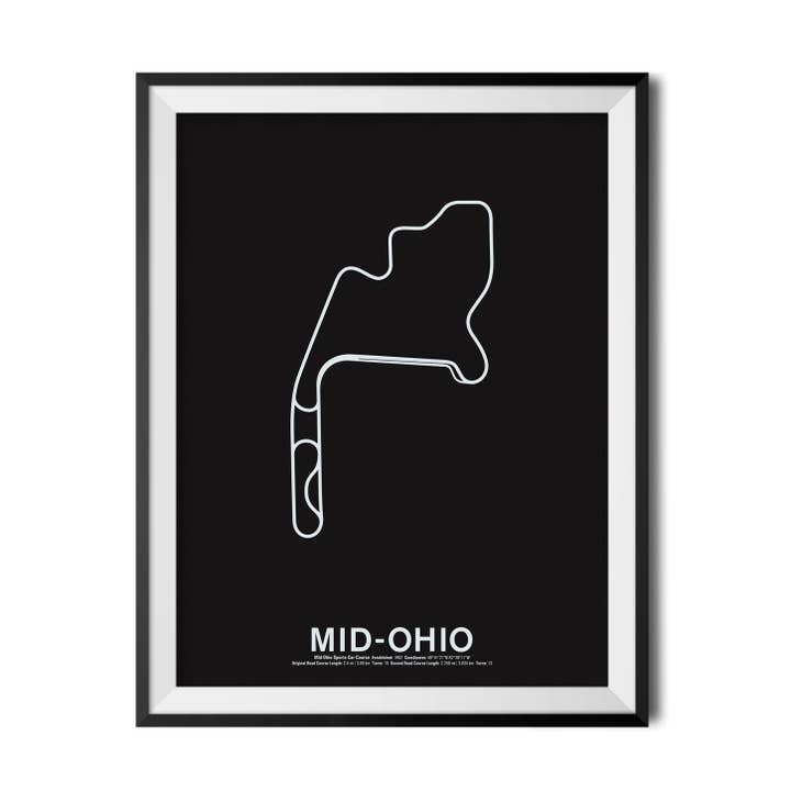 NOMO Design - Wholesale Art Print - Mid-Ohio Sports Car Course Screenprint