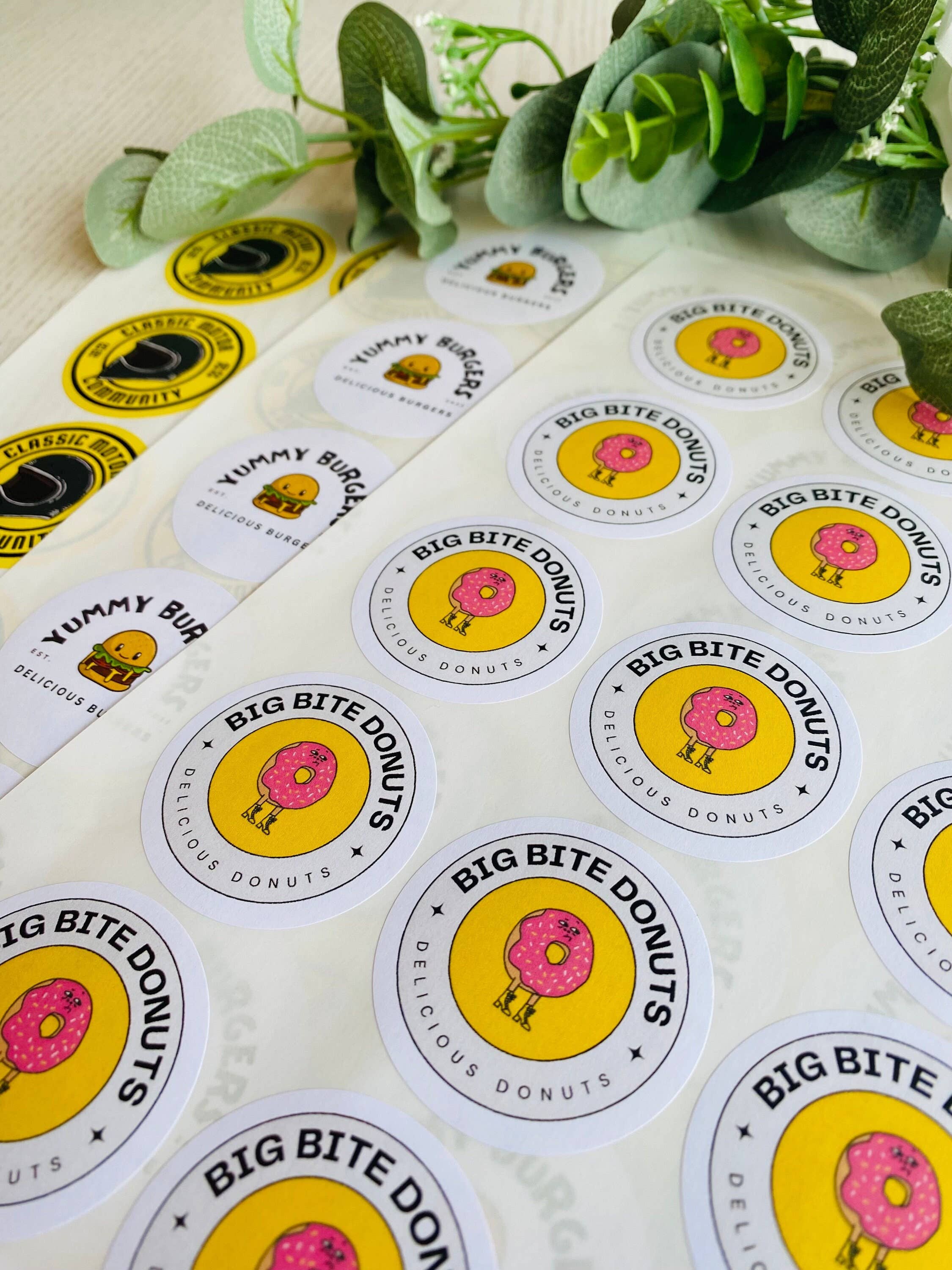 SR Creative Studio – wholesale Sticker – 51mm Round Personalised Logo Stickers, Matte Finish2
