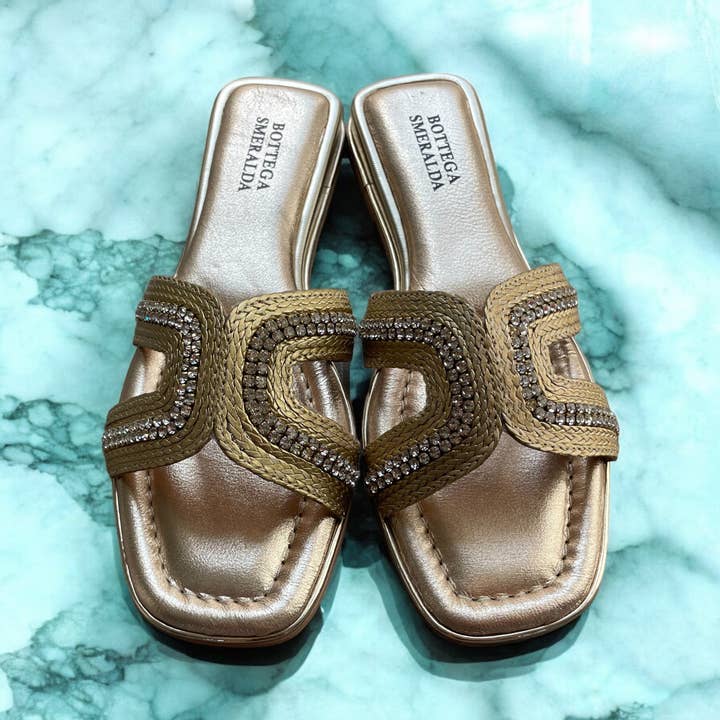 SANDAL H Rope CRYSTAL 594LLW GOLD 682 for wholesale by BOTTEGA SMERALDA