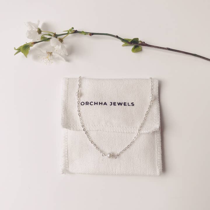 Satellite pearl choker necklace for wholesale by Orchha Jewels