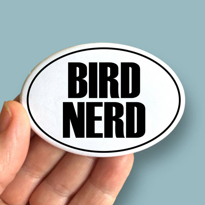 bird nerd oval magnet for wholesale by Anthem Sticker Company