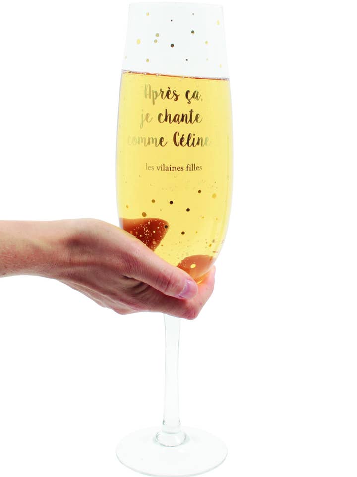 XXL GESCHNITTENES GLAS "danach singe ich wie Céline" für den Großhandel von Les Vilaines Filles