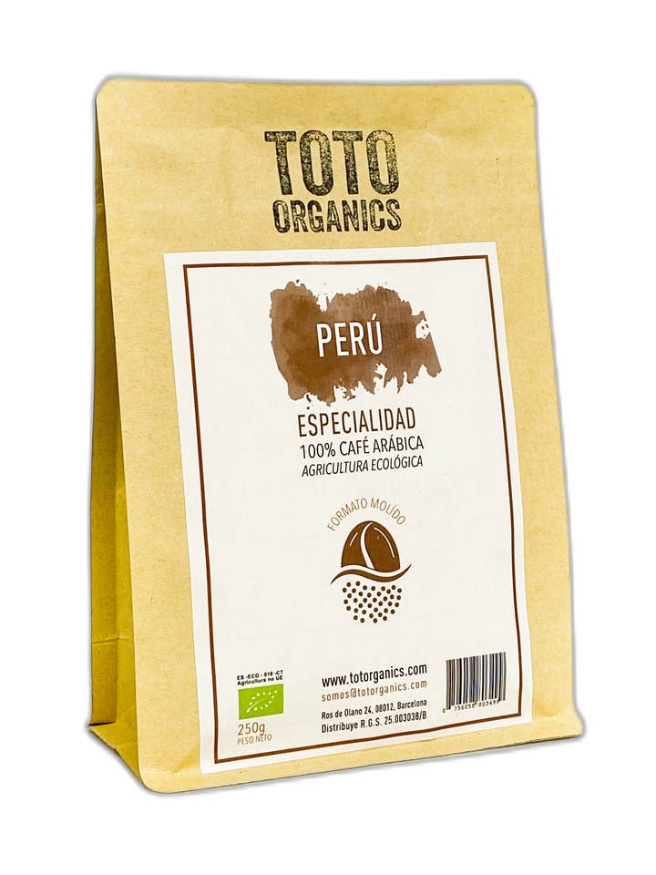 Peruaanse biologische gemalen koffie 250 g voor wholesale door TOTO Organics