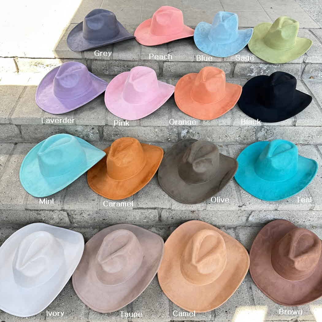 Bella Betty - Wholesale Cowboy Hat - Women's - Vegan suede cattleman cowboy hat stiff flat brim Stylish hat16