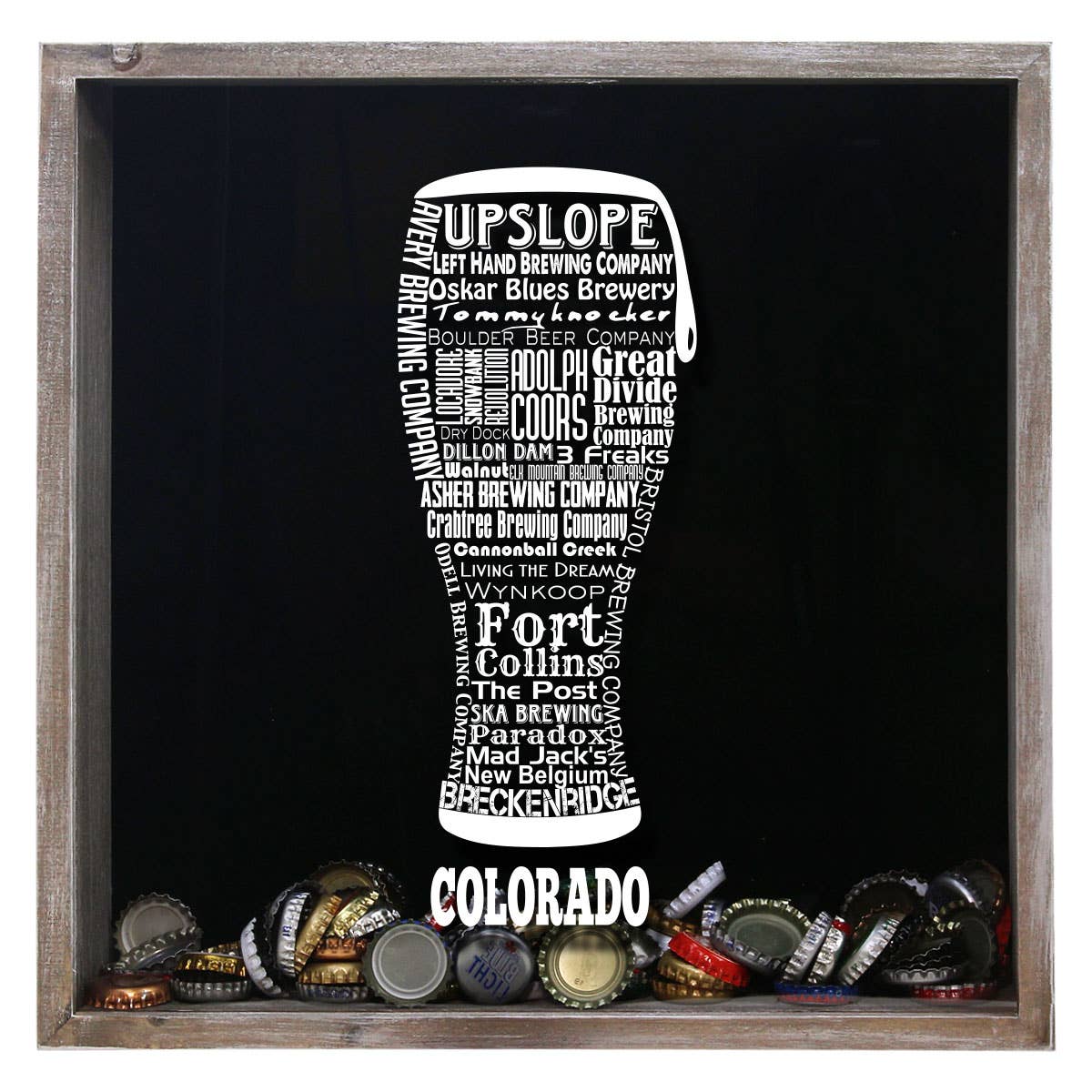 Torched Products – Großhandel 3D-Wandkunst – Cap Collector-Beer Typografie Shadow Box — Farmhouse Antique5