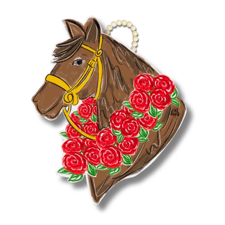 Horse with Roses Door Hanger for wholesale by DK Designs Georgia
