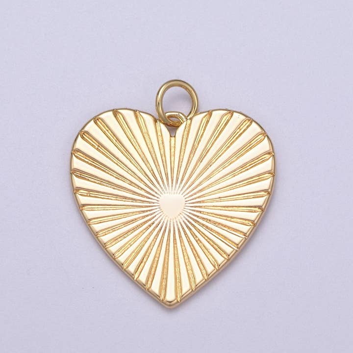 Fijn Zonnestraal Hart Bedel, 16K Goud Gevuld Zonnestraal Hart Hanger, Dames Zonnestraal Hart Hanger Sieraad N-271 AC-697 voor wholesale door Aim Eternal