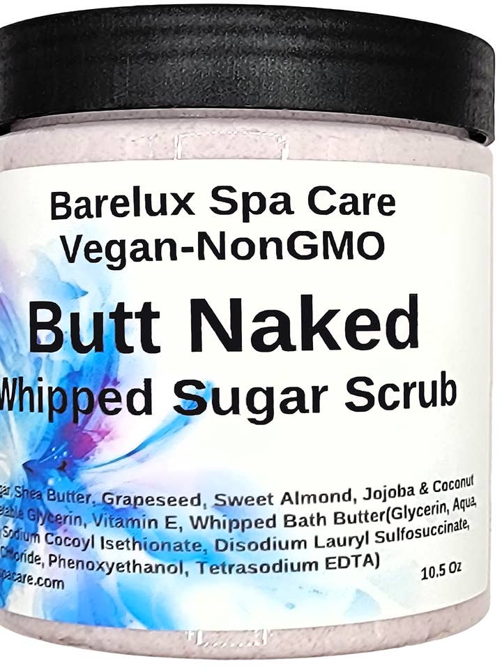 Butt Naked Whipped Sugar Scrub for wholesale by Barelux Spa Care