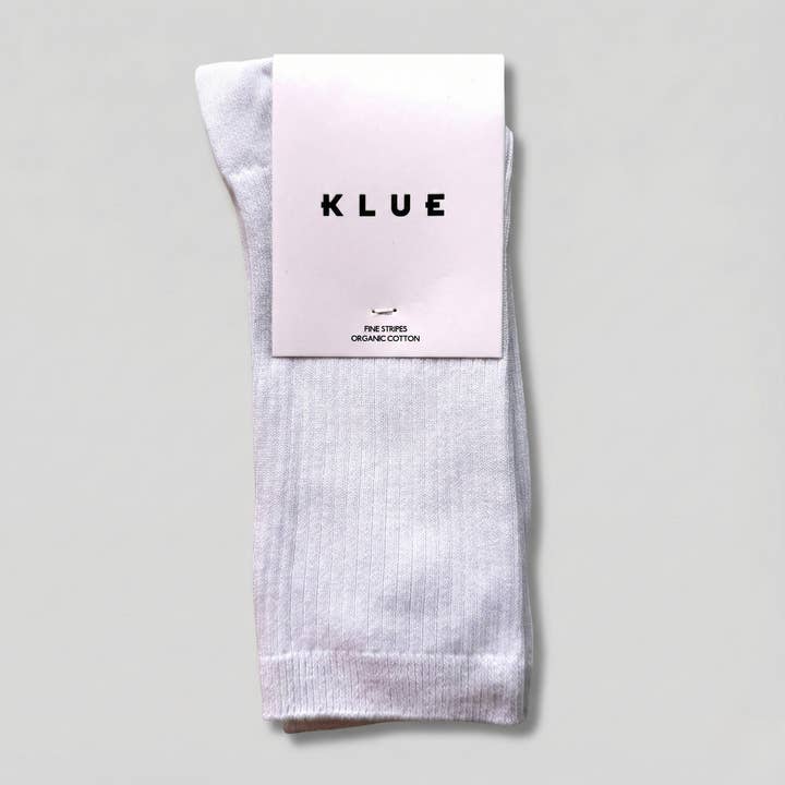 KLUE Organisch Katoen Fijne Strepen Sokken | Wit voor wholesale door KLUE