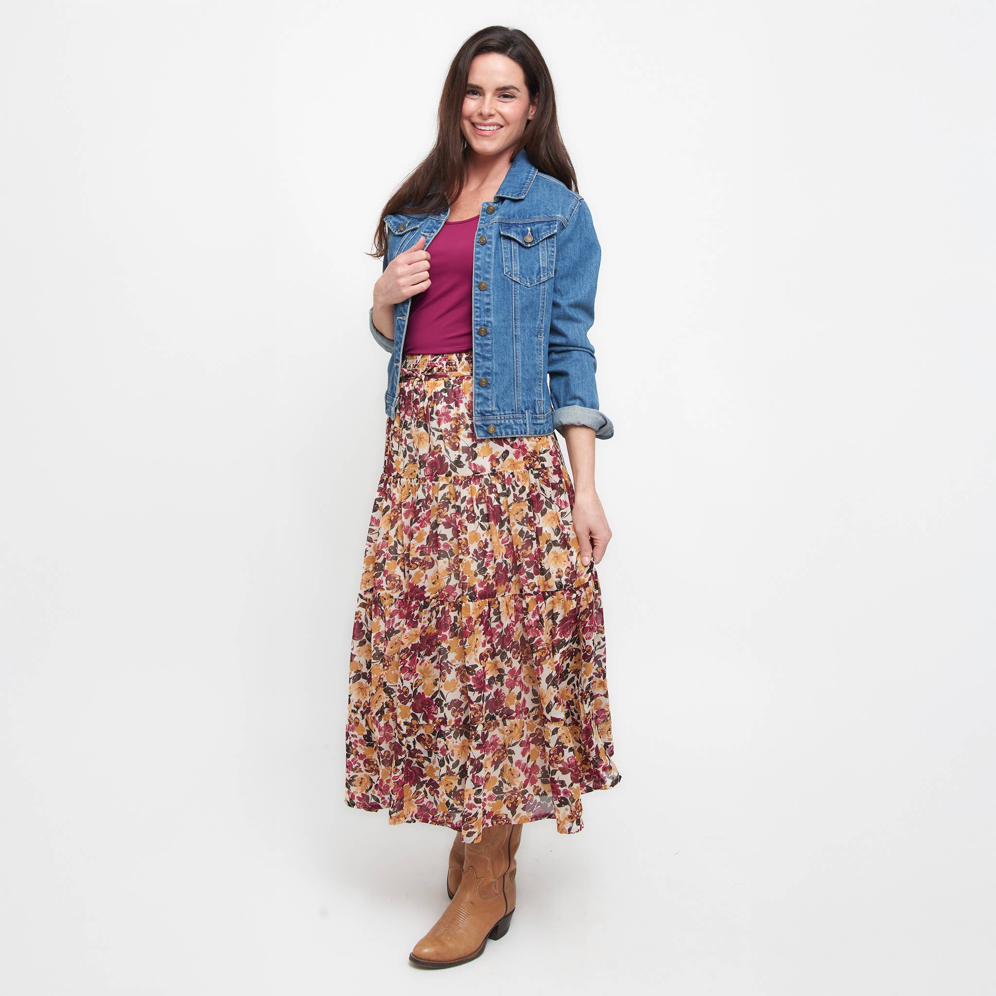 Elsie & Zoey - Vendita all'ingrosso Gonna - Donna - Gonna Maxi a Strati Hazel Georgette7