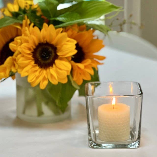 Little Bee of Connecticut - Venta al por mayor Vela votiva - Velas votivas de cera de abejas enrolladas a mano – Paquete de 4 velas puras6