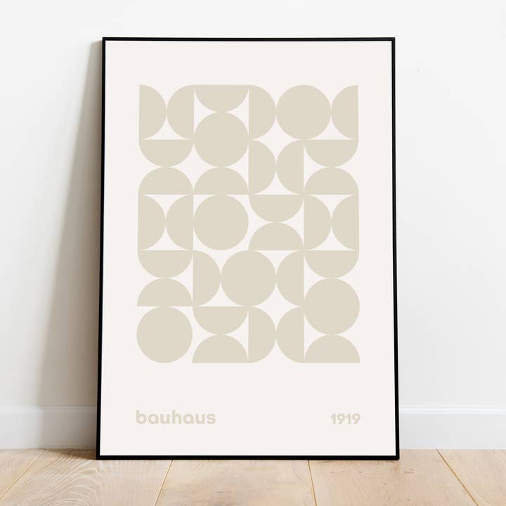 Póster de exposición Bauhaus, arte de pared geométrico, estampado de cocina para venta al por mayor de Jaffa Orange