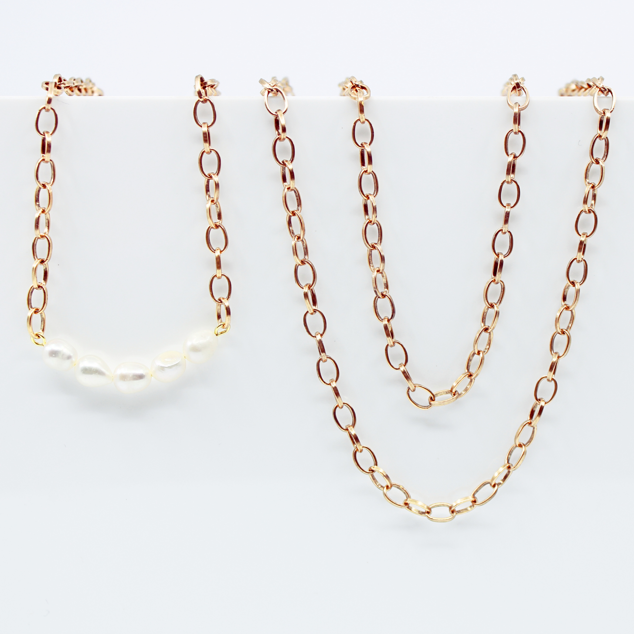 Katia Designs - Wholesale Link & Chain Necklace - Pearl Layering Chain Necklace12