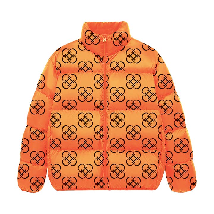 SAFETY ORANGE PUFFER JACKET for wholesale by DÄS NINE