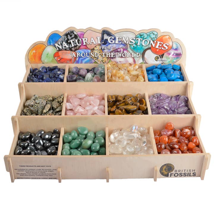 12 Gemstone Wooden Counter Unit Bestsellers for wholesale by British Fossils