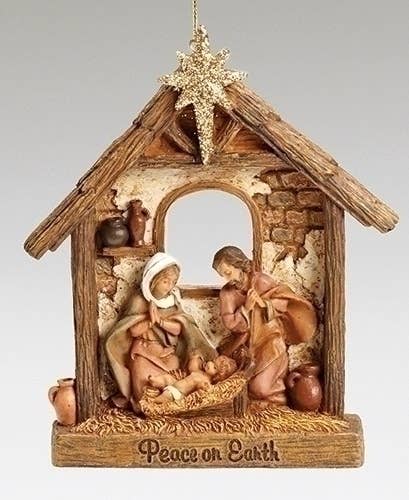 Roman - Wholesale Ornament - Fontanini Holy Family Ornament with Stable0