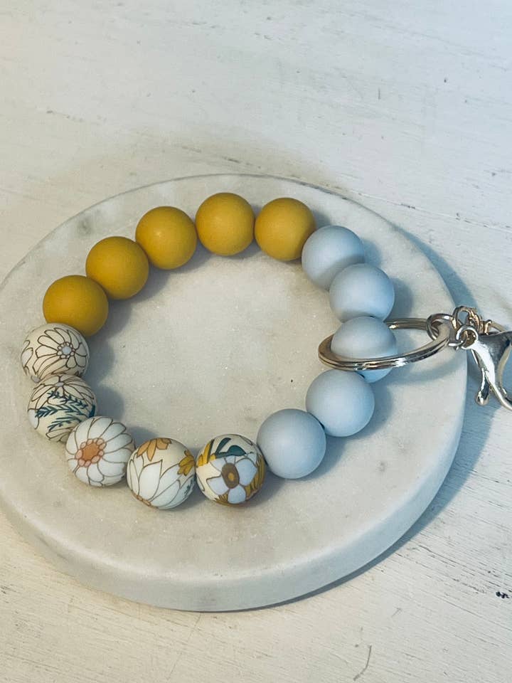 Vintage Daisy Keychain Wristlet for wholesale by Inspiration Beads