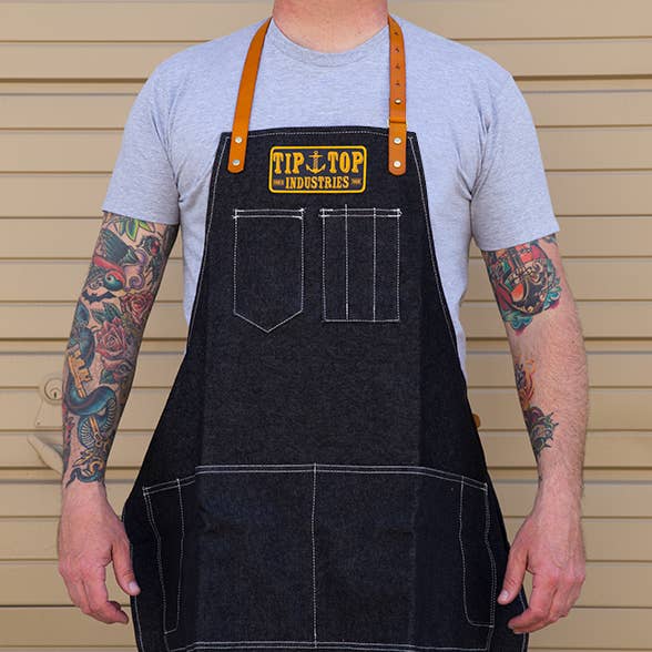 Tablier en jean noir - Stay Gold pour la vente par Tip Top Industries