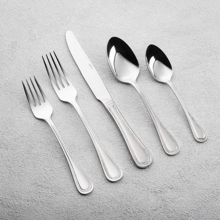 Vikko - Gemme della Corona, Argento 18/10 SS, Set di Posate da 20 Pezzi per la vendita all'ingrosso da parte di Kadra Kitchenware