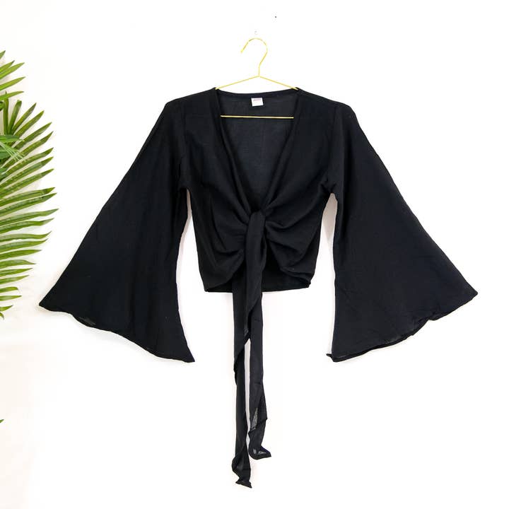 Karma Nepal Crafts - Wholesale Blouse - Women's - Bamboo Cotton Solid Wrap Top8