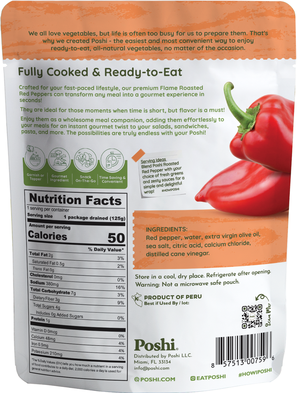 POSHI - Wholesale Olives - Poshi - Roasted Red Peppers in Oil 5.4oz1