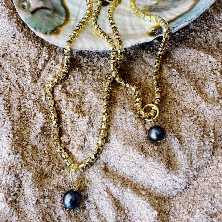 "Indigo Pearl Pendant Necklace" – 18K Gold Plated Crystal for wholesale by C. McGlennon Designs