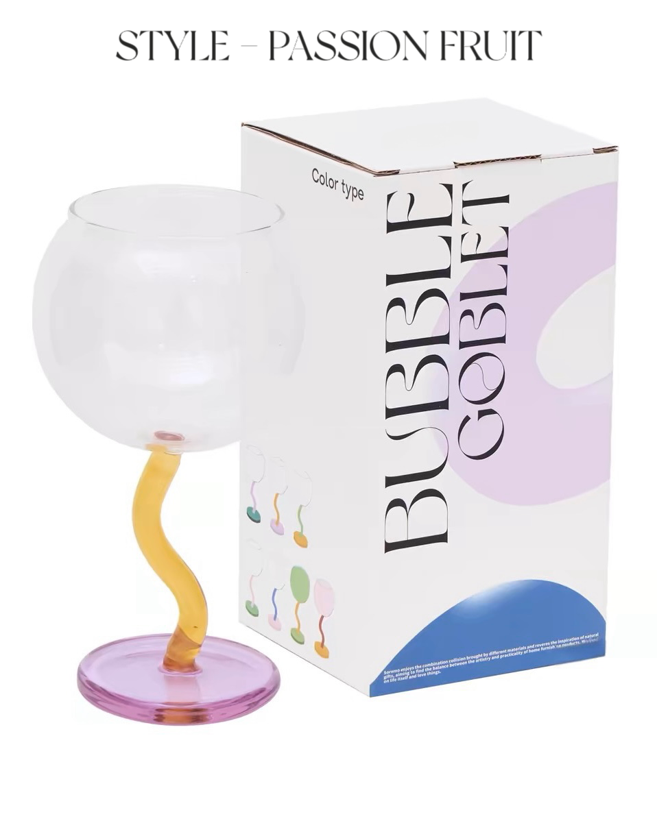 INSPECIAL HOME - Wholesale Wine Glass - Case of 40 Bubble Goblet, Retro Coloured Wine Cocktail Glass15