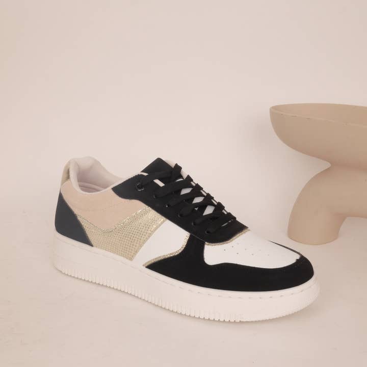 BELLICY / Cink-me - Wholesale Lifestyle Sneakers - Women's - Two-tone sneakers in faux leather and snake, DM-5302