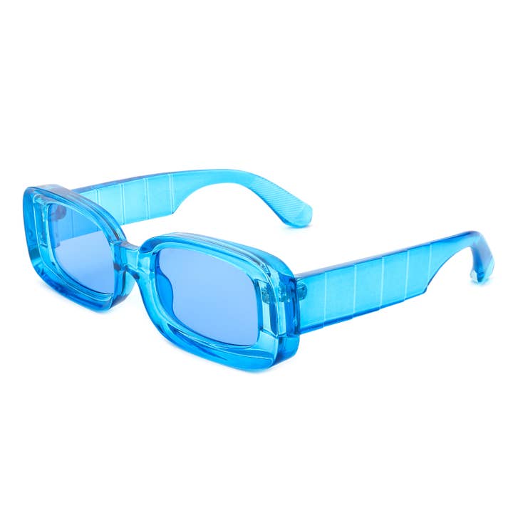 Cramilo Eyewear - Wholesale Sunglasses - Women's - Rectangle Retro Thick Frame Colorful Y2K Sunglasses6