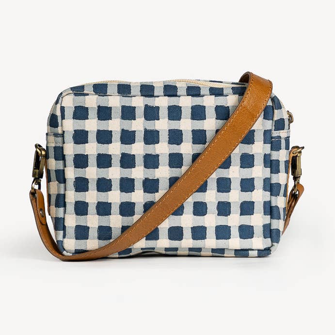 Borsa per fotocamera - Gingham indaco per la vendita all'ingrosso da parte di JOYN