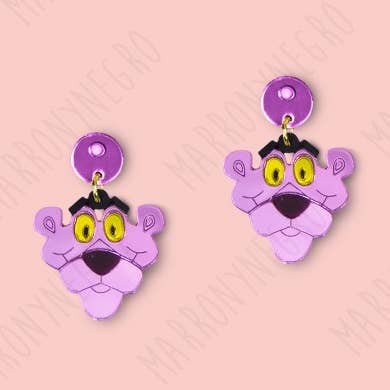 Marronynegro - Wholesale Dangle Earrings - La Pantera Rosa Methacrylate Earrings0