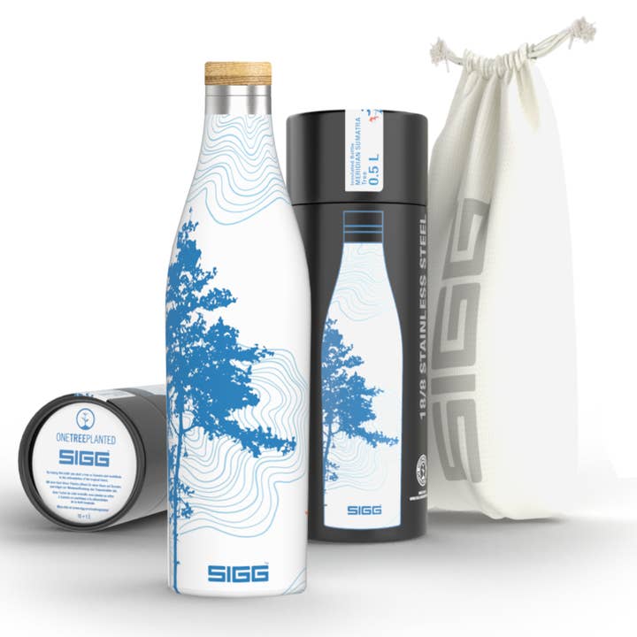 Insulated Bottle Thermos 0.5L Stainless Steel Bamboo Sumatra for wholesale by SIGG Switzerland Bottles