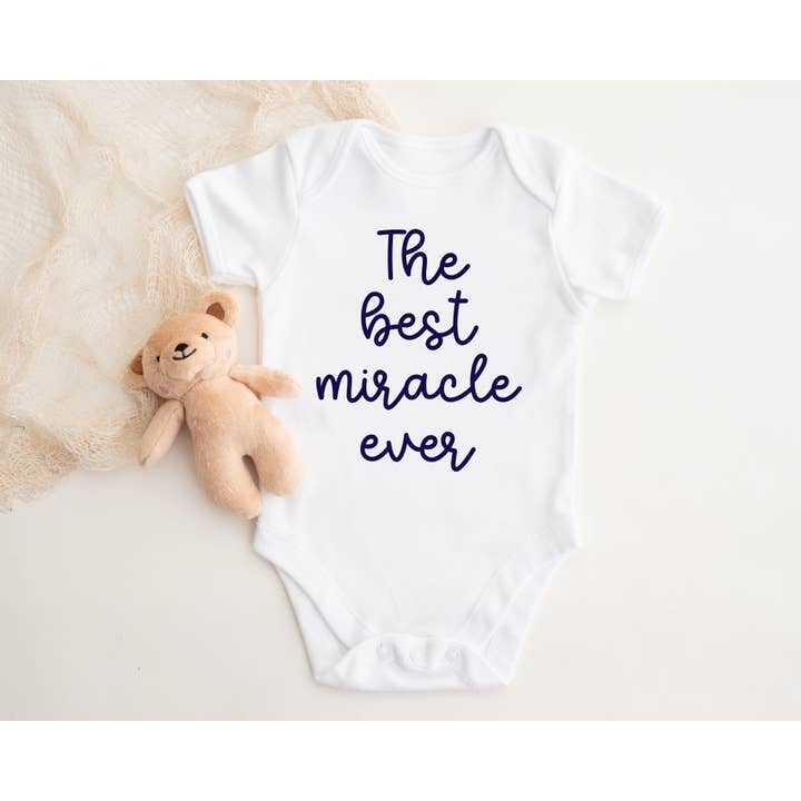 Best Miracle Onesie, Infertility IVF Pregnancy Baby Bodysuit for wholesale by Hey Lets B Creative