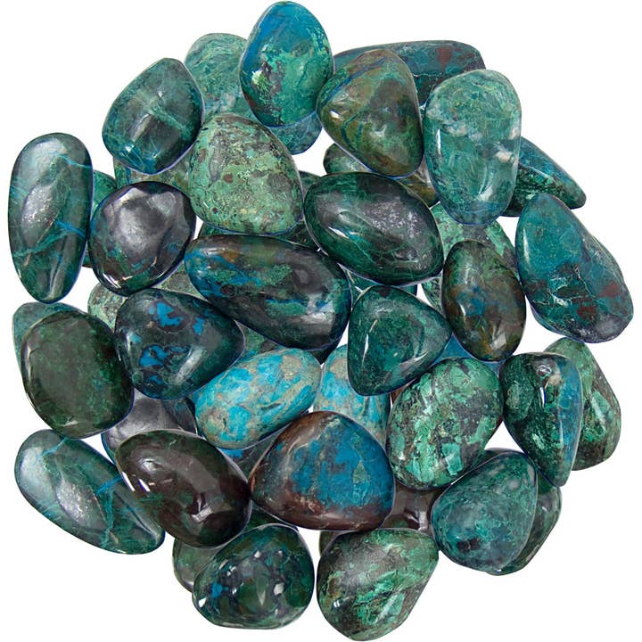 Tumbled Stones Chrysocolla (½ Lb) for wholesale by Kheops International