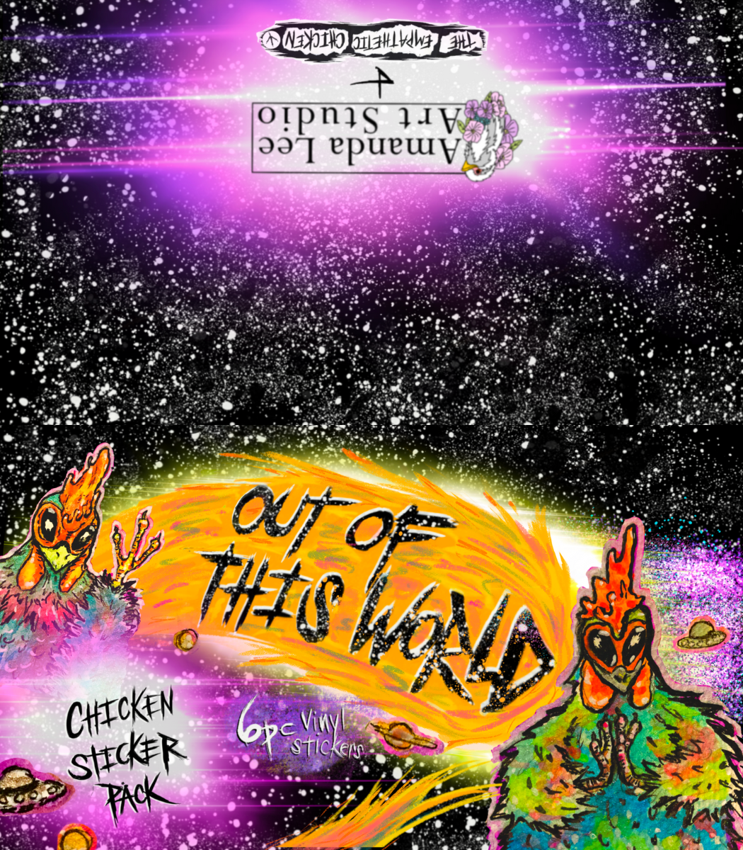 The Empathetic Chicken - Wholesale Phone & Laptop Stickers - Out of this World Chicken Vinyl Die Cut Sticker Pack8