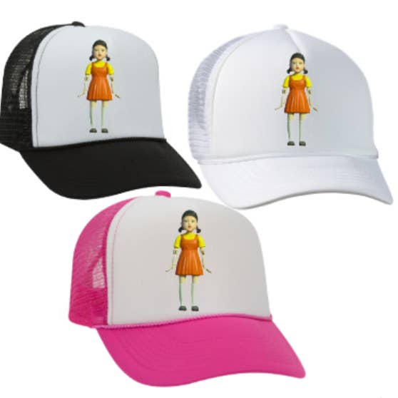 Squid game 456 067 DOLL cap Halloween Trucker Hat for wholesale by The Candy Collections