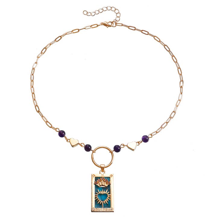 Gemscape UK - Vente Colliers à pendentif - Collier Perlé à Motif Tarot avec Cristal - Bijou Tendance16