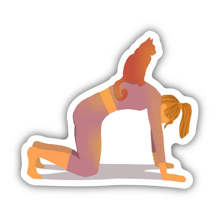 Cat Pose Yoga Sticker for wholesale by Big Moods