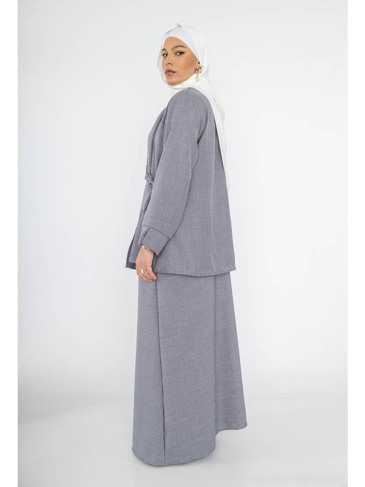 IDEAL OUTFIT - Wholesale Top & Pant Set (NOT Loungewear) - Women's - Crossed top abaya set ref:2385 xlm JU
