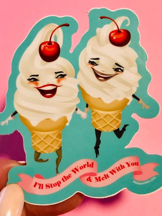 Melt With You vinyl sticker for wholesale by Kitschy Delish